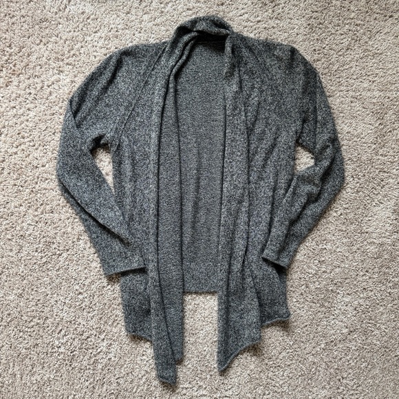 Dark Grey Open Cardigan Wrap Sweater – No Size Tags, Fits Like Women’s Medium - Picture 3 of 10